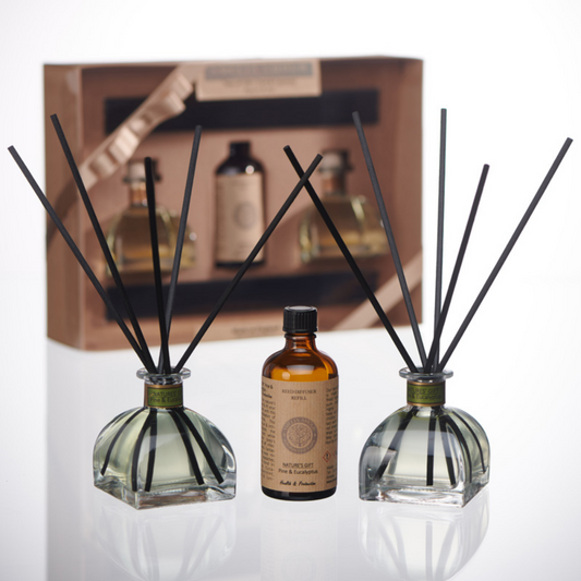'Nature's Gift' Gift Set - 2 Diffusers & Refill - Pine & Eucalyptus - Amelia Amour London