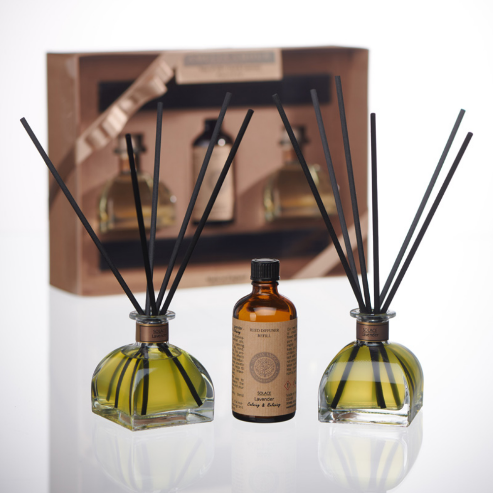 'Solace' Gift Set - 2 Diffusers & Refill - Lavender - Amelia Amour London