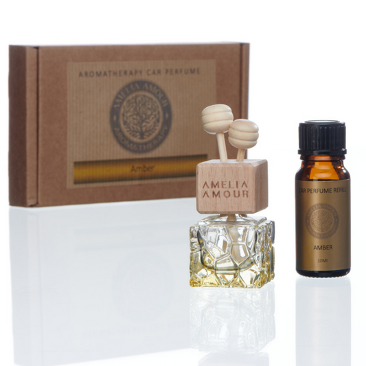 'Amber' Car Perfume & Refill Bottle - Amelia Amour London