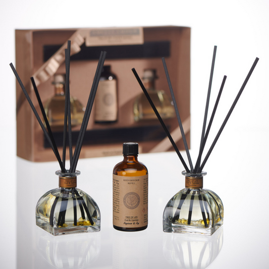 'Tree of Life' Gift Set - 2 Diffusers & Refill - Oud & Cypress