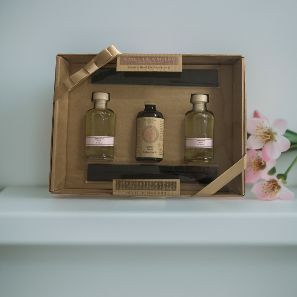 'Serenity' Gift Set - 2 Diffusers & Refill - Neroli - Amelia Amour London